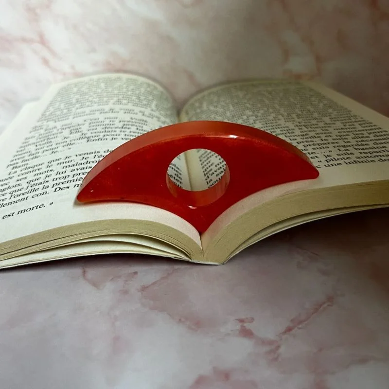 Bague de lecture orange en résine époxy