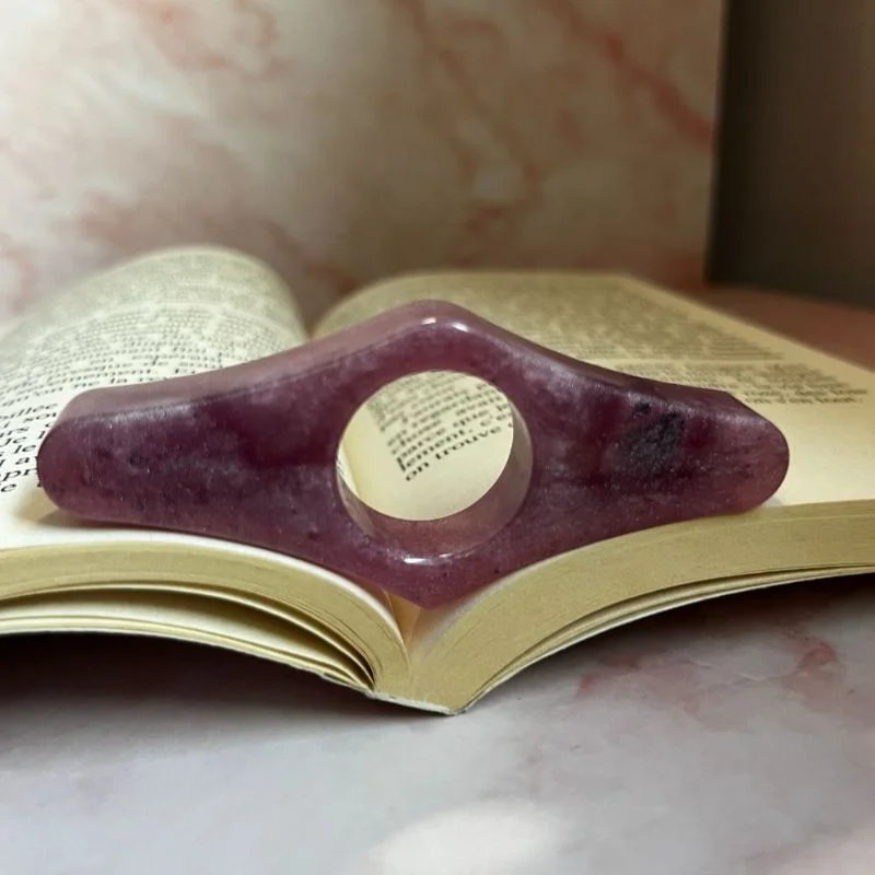 Bague de lecture violet en résine époxy