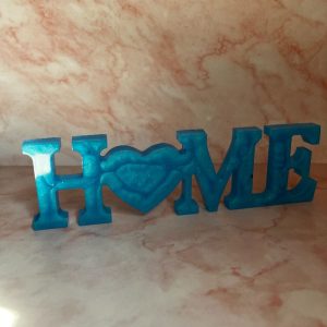 home bleu en résine époxy