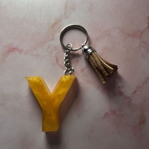 PORTE CLE Y DORE EN RESINE EPOXY