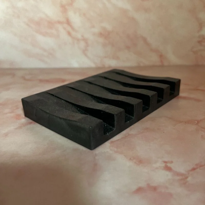 porte savon drainant à barres noir en résine époxy
