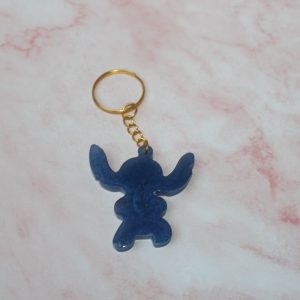 Porte clef Stitch bleu en résine époxy