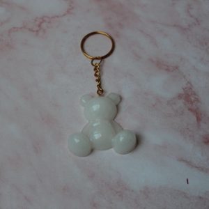 Porte clef ours blanc en résine époxy
