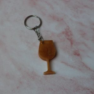 Porte clef verre doré en résine époxy