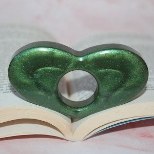 bague de lecture vert en résine epoxy