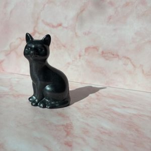 Chat noir en résine époxy